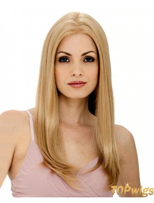 24 inch Blonde Long Layered Straight Flexibility Lace Wigs