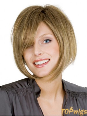 Chin Length Blonde Modern 10 inch Wavy Bob Wigs