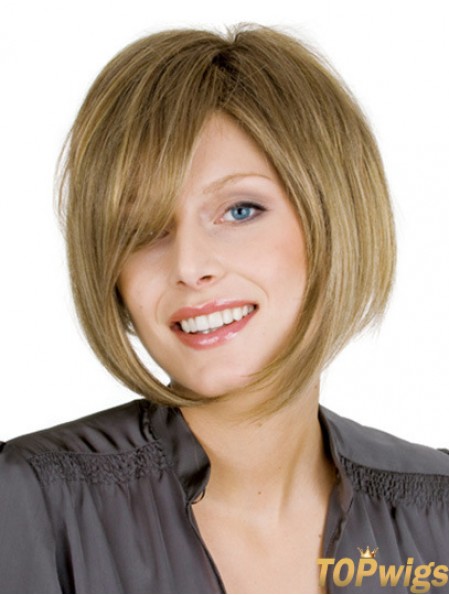 Chin Length Blonde Modern 10 inch Wavy Bob Wigs