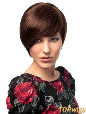 Bobs Hairstyles Straight Auburn Short Human Hair Wigs