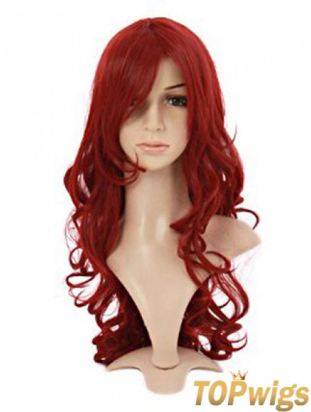 Wavy With Bangs Lace Front Style 20 inch Red Long Wigs