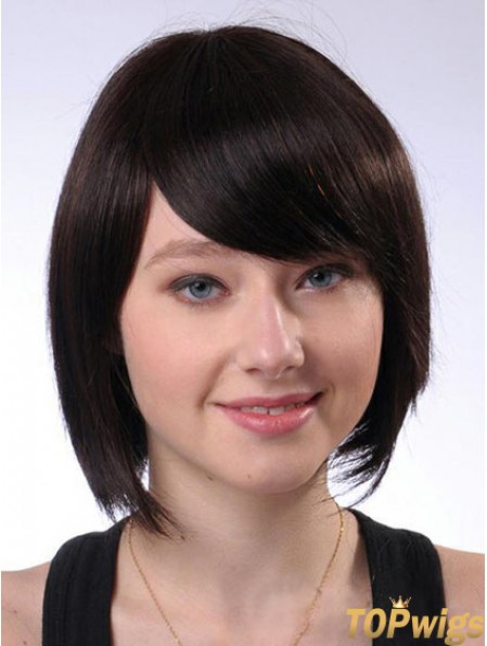 Bobs Best Straight Brown Chin Length Human Hair Wigs