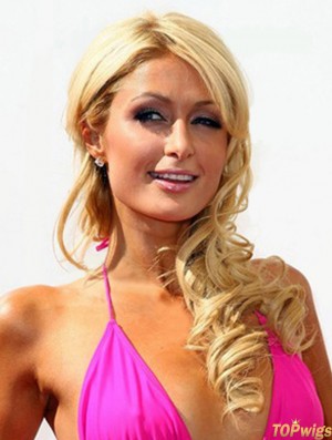 Lace Front Long Wavy Without Bangs Blonde Suitable Paris Hilton Wigs