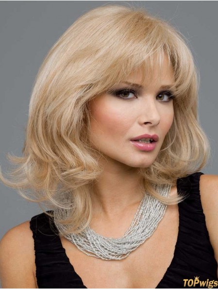 Long Wavy Layered Human Hair Full Blonde Wigs In The UK