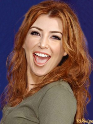 Without Bangs Long Copper Wavy 20 inch New Human Hair Alyson Hannigan Wigs