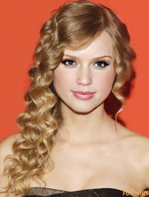 Lace Front Without Bangs Wavy Long Blonde Cheapest  Wigs