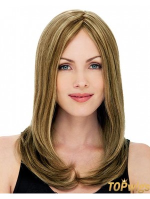 20 inch Blonde Long Layered Straight Affordable Lace Wigs