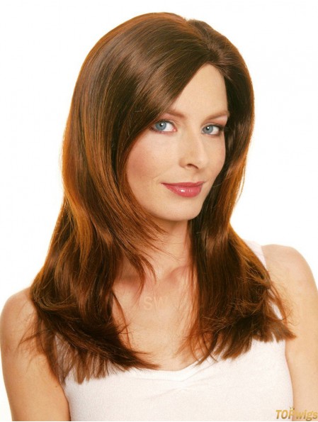 18 inch Auburn Long Layered Straight Fashion Lace Wigs