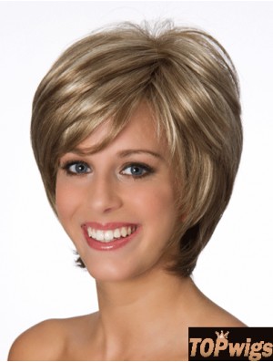 Layered Wavy Blonde 8 inch Real Human Wigs