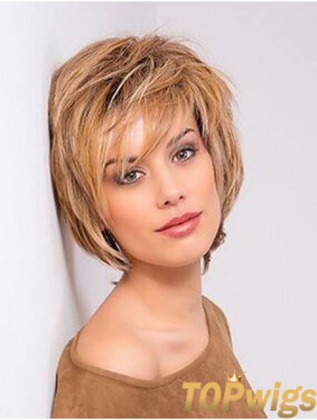 Monofilament Straight Bobs 10 inch Copper Chin Length Wigs Human Hair