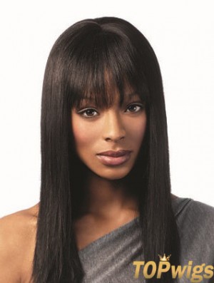 Remy Human Black African American Wigs With Bangs