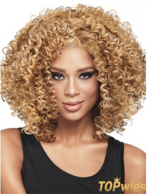 African Hair Style With Capless Kinky Style Blonde Color Shoulder Length