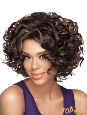 Wigs African American With Synthetic Capless Chin Length Curly Style