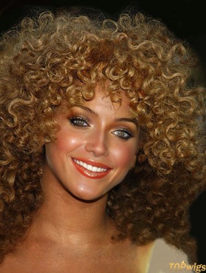 11 inch Caples Synthetic Blonde Classic Kinky Curly Lace Wigs