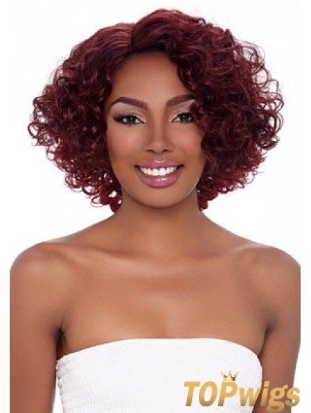 Curly Wigs For African American Women With Capless Curly Style Red Color