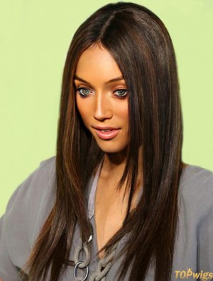 Tyra Banks Wig With Lace Front Brown Color Straight Style