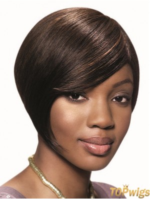 Short Brown Straight Bobs Top African American Wigs