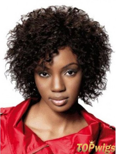 Chin Length Brown Kinky Classic Fashion African American Wigs