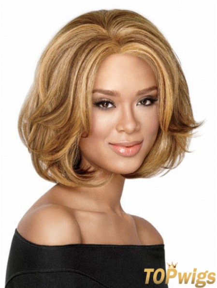 Chin Length Wavy Capless Blonde Durable Bob Wigs