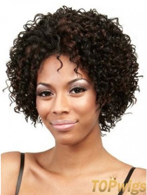 Comfortable Chin Length Kinky 10 inch Synthetic Glueless Lace Front Wigs