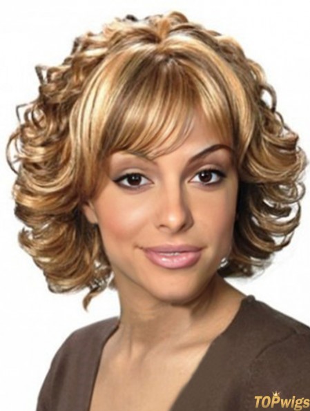 Blonde Capless Chin Length Synthetic African American Wavy Hair