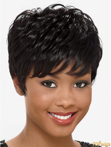 Short Black Layered Popular African Wigs UK