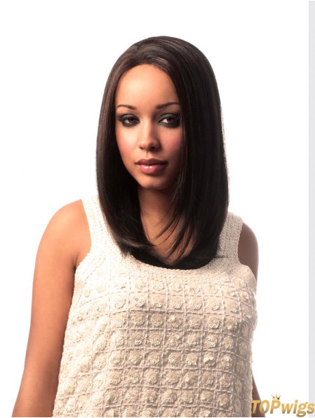 Long Brown Yaki Without Bangs Great African American Wigs