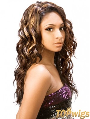 Long Brown Wavy Without Bangs Incredible African American Wigs