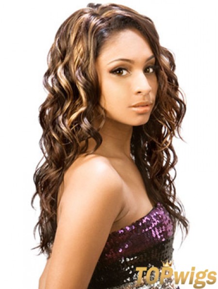 Long Brown Wavy Without Bangs Incredible African American Wigs