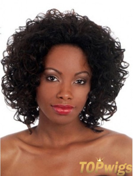 Black Chin Length Synthetic Capless 14 inch Afro Kinky Wigs