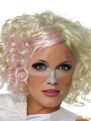 12 inch Discount Chin Length Curly Without Bangs Lady Gaga Wigs