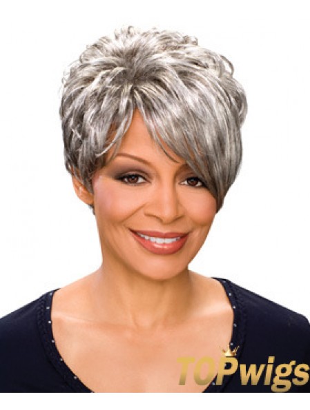 Durable Short Wavy Capless Grey Wigs