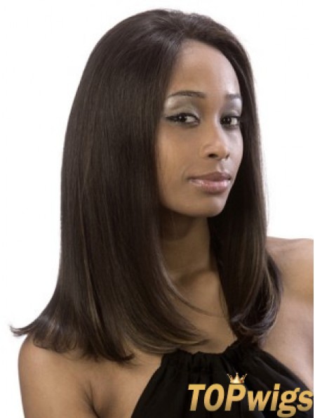 Yaki Without Bangs Lace Front Online 16 inch Brown Long Wigs