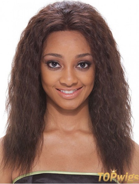 16 inch Brown Shoulder Length Without Bangs Wavy Popular Lace Wigs