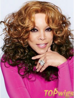 Without Bangs Curly Ombre/2 Tone 18 inch Fashionable  Wigs