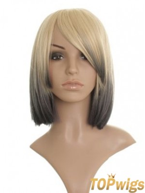 Straight Lace Front 12 inch Durable Chin Length Celebrity Wigs