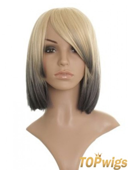 Straight Lace Front 12 inch Durable Chin Length Celebrity Wigs