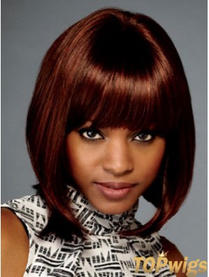 Lace Front Chin Length Straight Auburn Cheap Bob Wigs