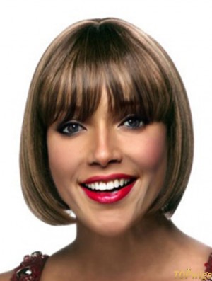 Short Blonde Straight Bobs Designed African American Wigs