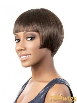 Lace Front Short Yaki Brown Amazing Bob Wigs