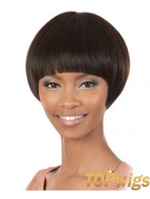 Short Brown Straight Bobs Cheapest African American Wigs