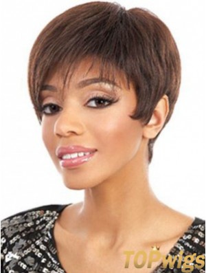 Short Auburn Straight Layered Cheapest African American Wigs