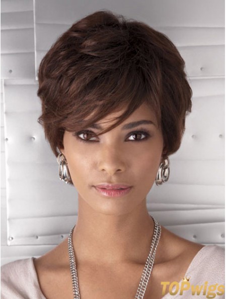 Cropped Auburn Wavy Layered Cheapest African American Wigs