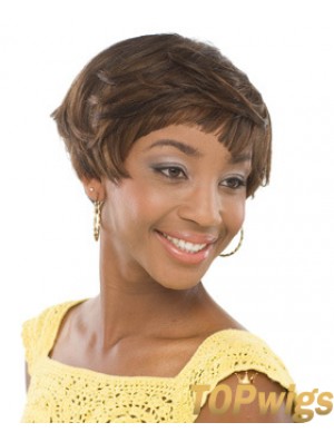 Short Brown Wavy Boycuts Incredible African American Wigs