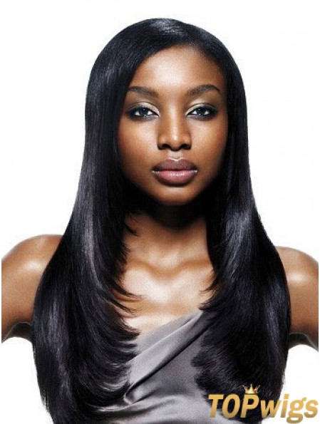 Long Black Yaki Without Bangs Best African American Wigs