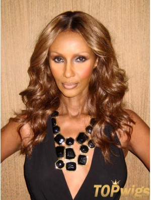 Long Wavy Lace Front Brown 18 inch Affordable Iman Wigs