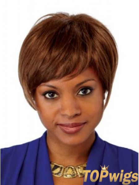 Straight Layered Chin Length Auburn Comfortable Lace Front Wigs