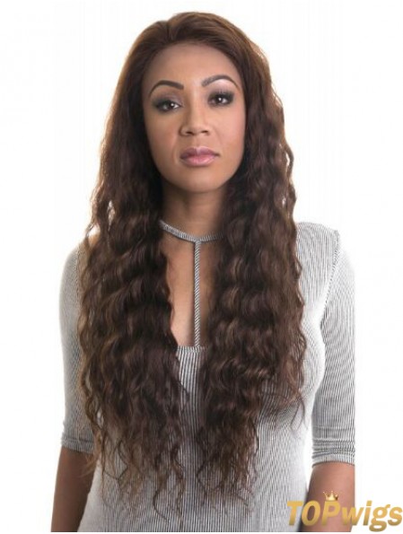 Wavy 22 inch Lace Front Brown African American Hairstyles