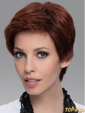 4 inch Straight Durable Boycuts 100% Hand-tied Synthetic Wigs