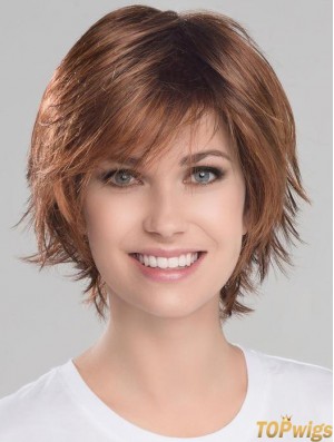 Auburn Beautiful Wavy Short Synthetic Bob Wigs